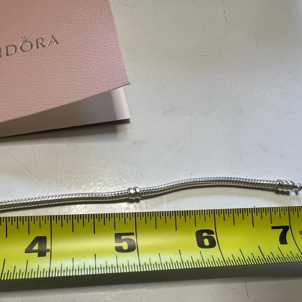PANDORA Silver Snake Chain Charm Bracelet - Classic Silver - Picture 2 of 5